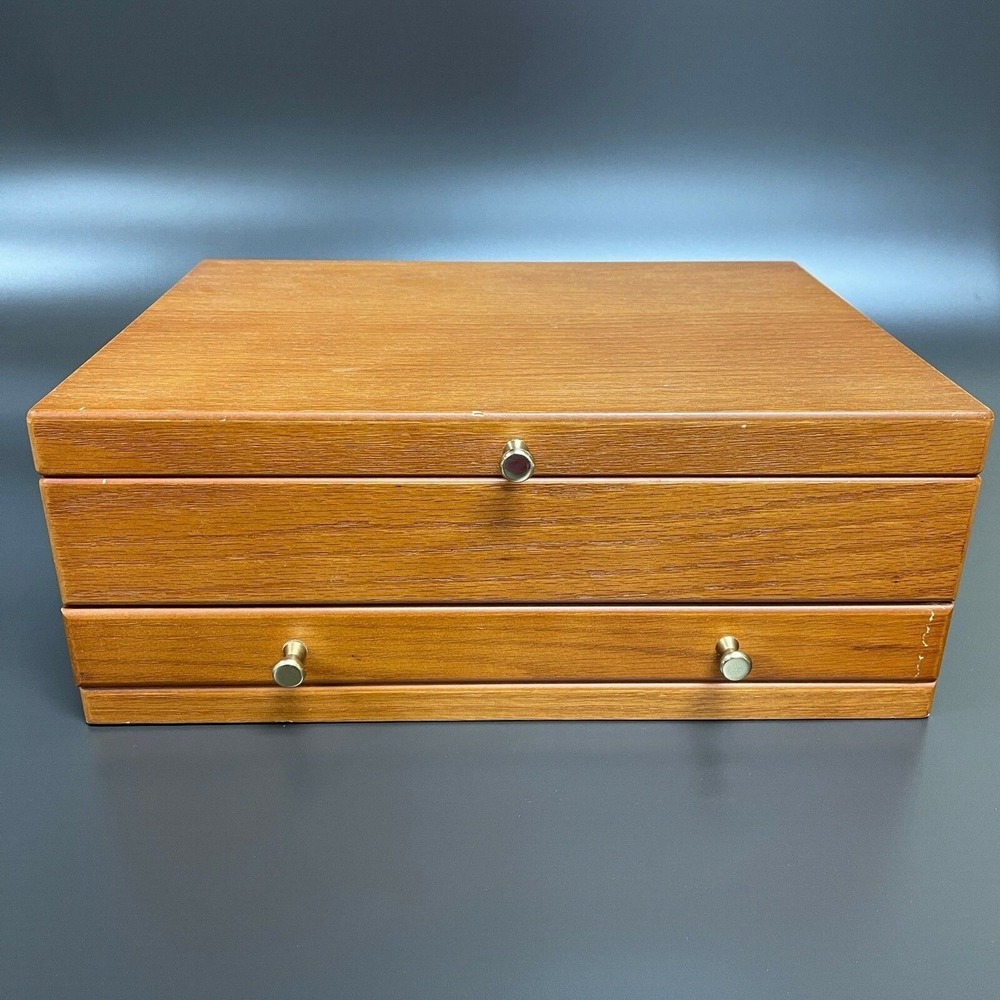 Flex‎ Zorb Flatware Silverware Anti-Tarnish Wood Wooden Storage Box Chest Drawer